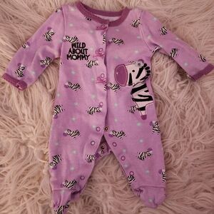 Koala baby girl onesie purple with zebra